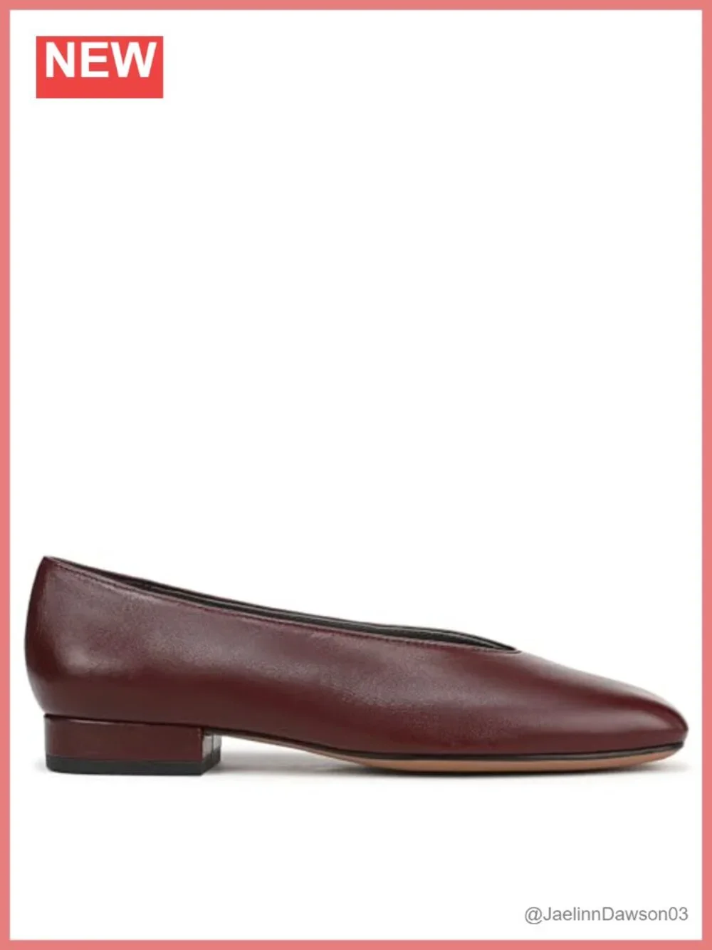 Leather Slip-On Square Toe Ballet Flats